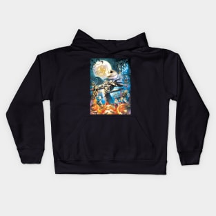 Jack and Town, the nightmare before Christmas, jack skellington, halloween, pumpkin king Kids Hoodie